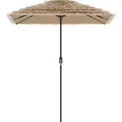 MAISON EXCLUSIVE - Parasol de jardin avec led et mât en acier marron 300x200x250cm