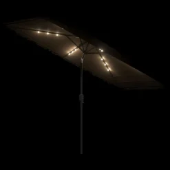 MAISON EXCLUSIVE - Parasol de jardin avec led et mât en acier marron 300x200x250cm