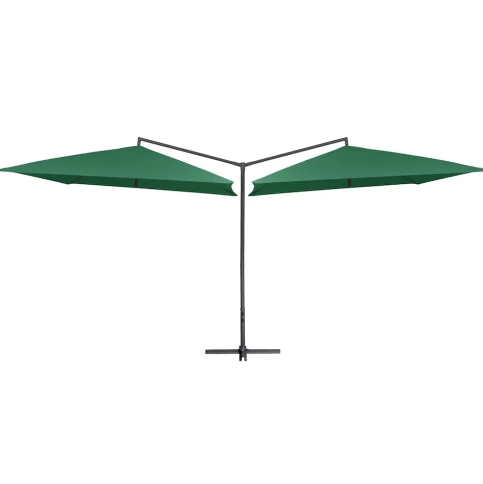 MAISON EXCLUSIVE - Parasol double avec mât en acier 250 x 250 cm vert