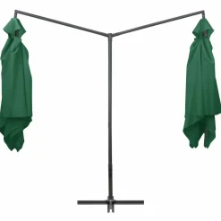 MAISON EXCLUSIVE - Parasol double avec mât en acier 250 x 250 cm vert
