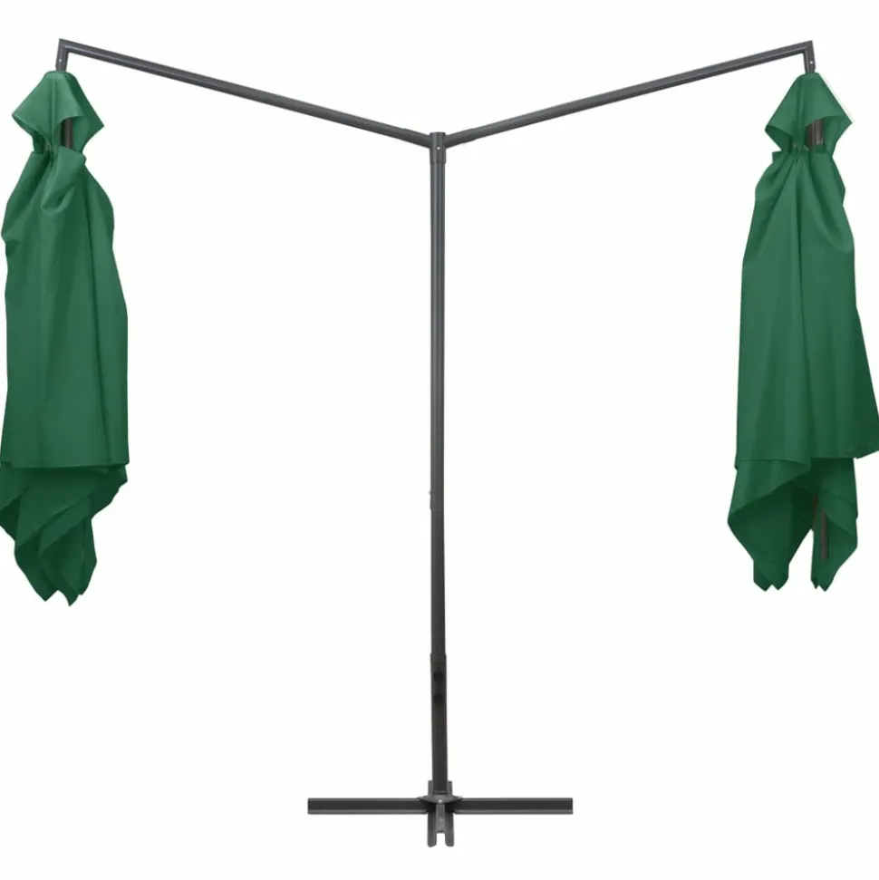 MAISON EXCLUSIVE - Parasol double avec mât en acier 250 x 250 cm vert