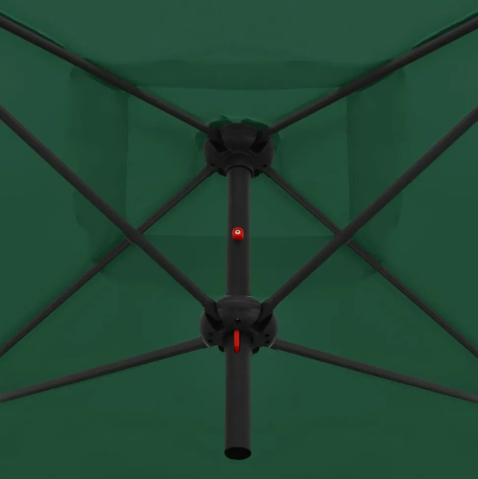 MAISON EXCLUSIVE - Parasol double avec mât en acier 250 x 250 cm vert