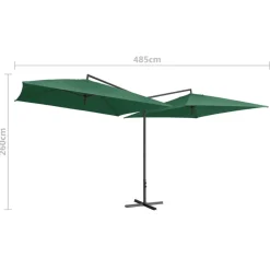 MAISON EXCLUSIVE - Parasol double avec mât en acier 250 x 250 cm vert
