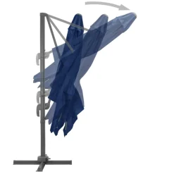 MAISON EXCLUSIVE - Parasol de jardin en porte-à-faux et mât en aluminium bleu azur