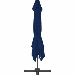 MAISON EXCLUSIVE - Parasol de jardin en porte-à-faux et mât en aluminium bleu azur