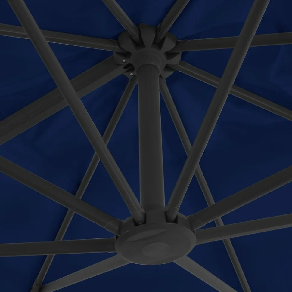 MAISON EXCLUSIVE - Parasol de jardin en porte-à-faux et mât en aluminium bleu azur