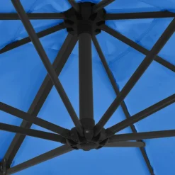 MAISON EXCLUSIVE - Parasol de jardin en porte-à-faux avec mât en acier bleu azuré