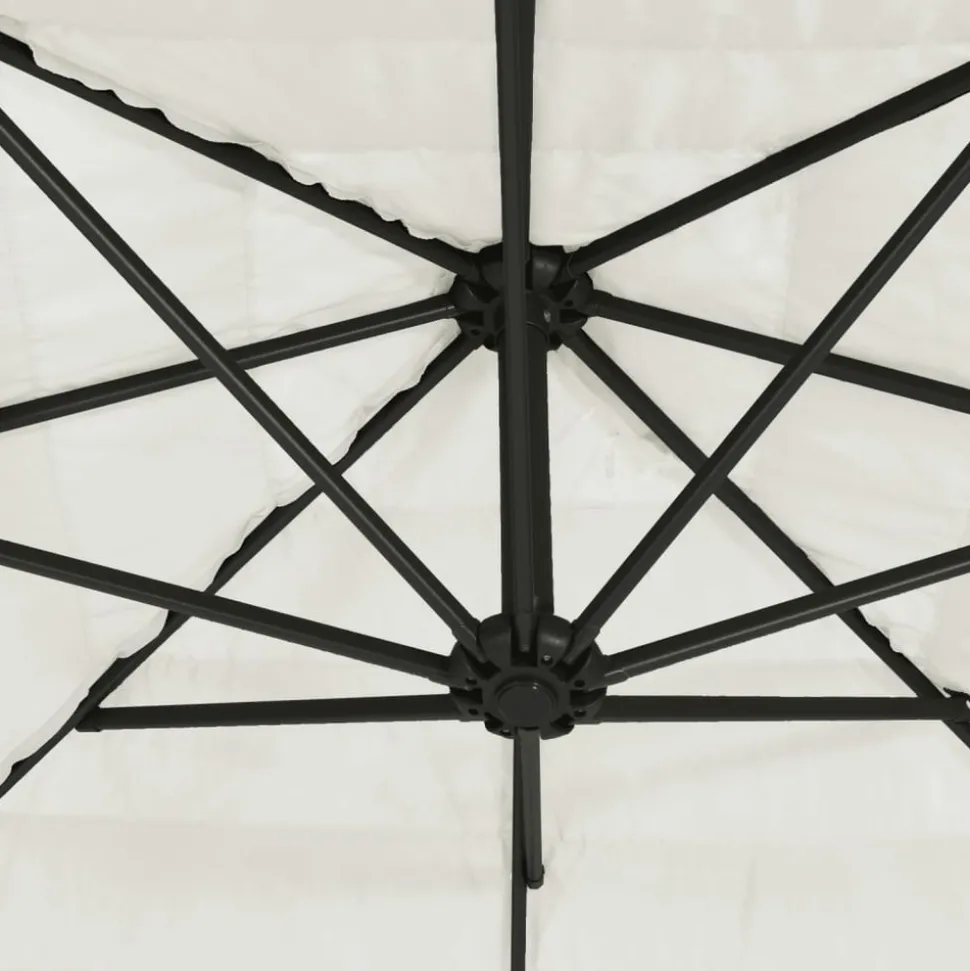 MAISON EXCLUSIVE - Parasol de jardin avec mât en acier blanc 288x288x225 cm