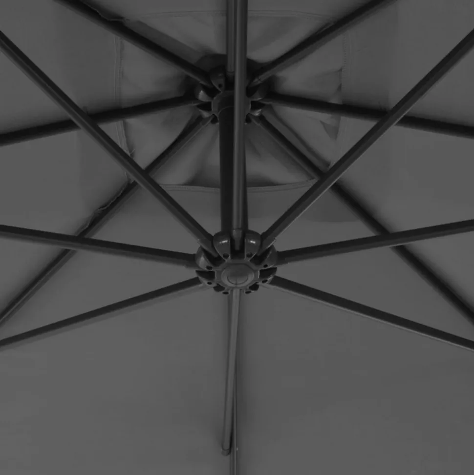 MAISON EXCLUSIVE - Parasol de jardin en porte-à-faux avec mât en acier anthracite