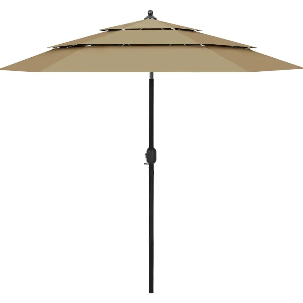 MAISON EXCLUSIVE - Parasol de jardin à 3 niveaux avec mât en aluminium taupe 2,5 m