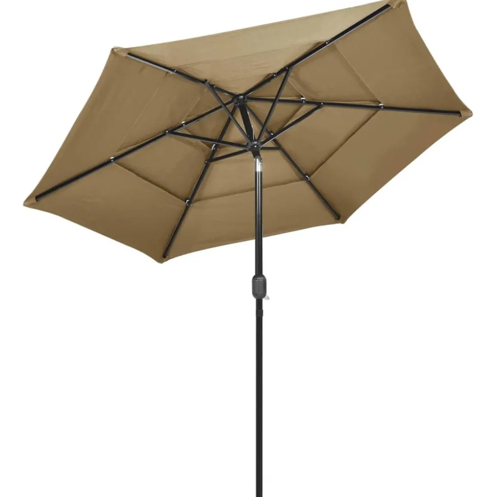 MAISON EXCLUSIVE - Parasol de jardin à 3 niveaux avec mât en aluminium taupe 2,5 m