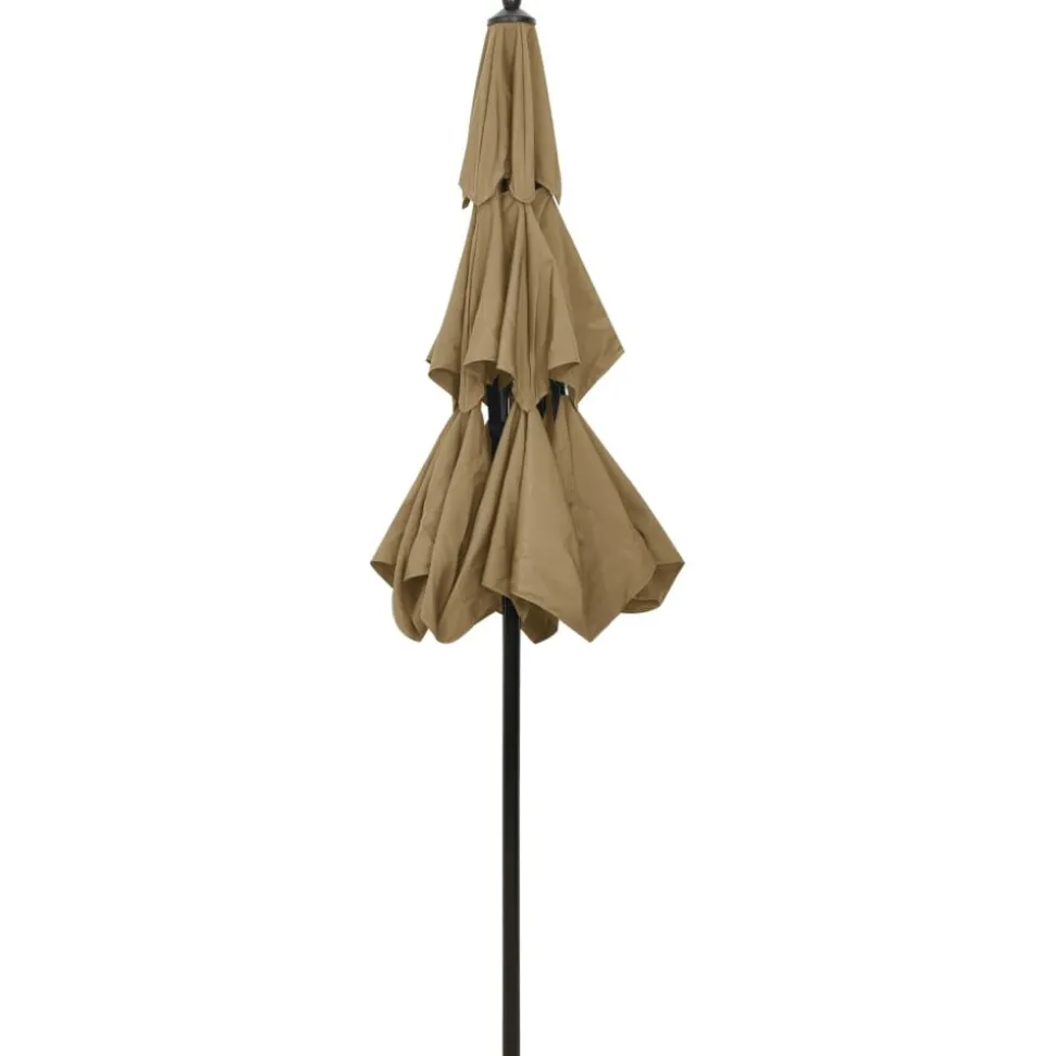MAISON EXCLUSIVE - Parasol de jardin à 3 niveaux avec mât en aluminium taupe 2,5 m