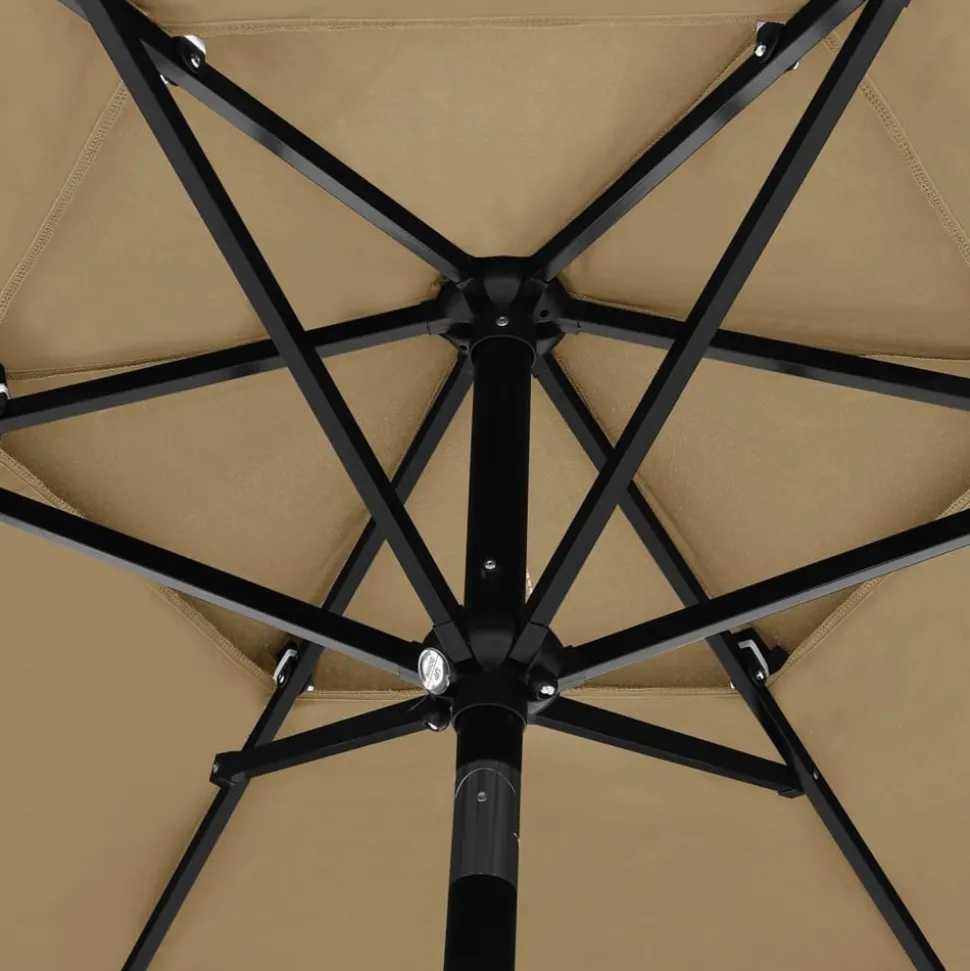 MAISON EXCLUSIVE - Parasol de jardin à 3 niveaux avec mât en aluminium taupe 2,5 m