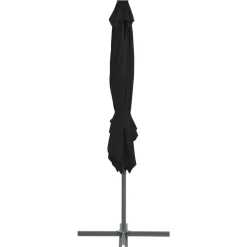 MAISON EXCLUSIVE - Parasol de jardin en porte-à-faux avec mât en acier noir