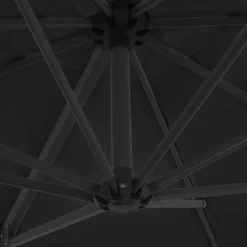 MAISON EXCLUSIVE - Parasol de jardin en porte-à-faux avec mât en acier noir