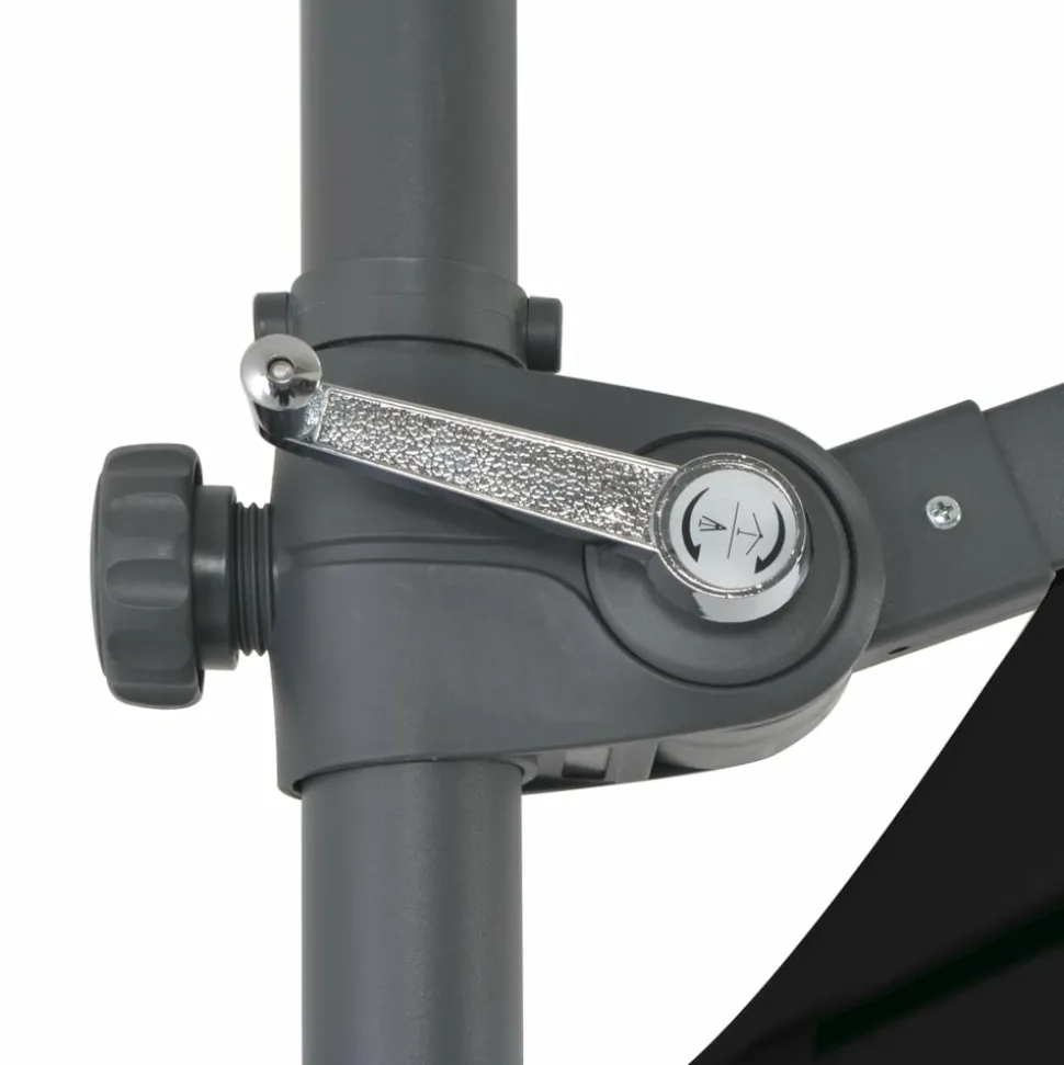 MAISON EXCLUSIVE - Parasol de jardin en porte-à-faux avec mât en acier noir
