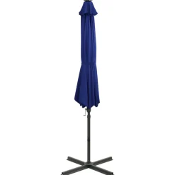 MAISON EXCLUSIVE - Parasol de jardin en porte-à-faux et mât et lumières led