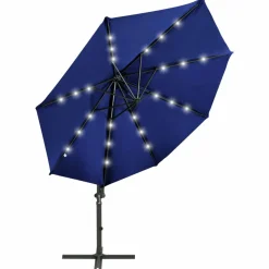 MAISON EXCLUSIVE - Parasol de jardin en porte-à-faux et mât et lumières led