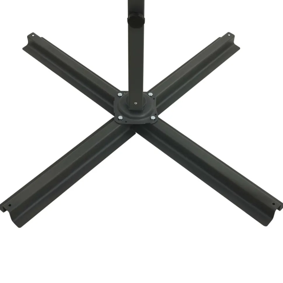 MAISON EXCLUSIVE - Parasol de jardin en porte-à-faux et mât et lumières led