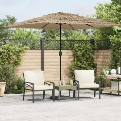MAISON EXCLUSIVE - Parasol de jardin avec mât en acier marron 248x248x248 cm