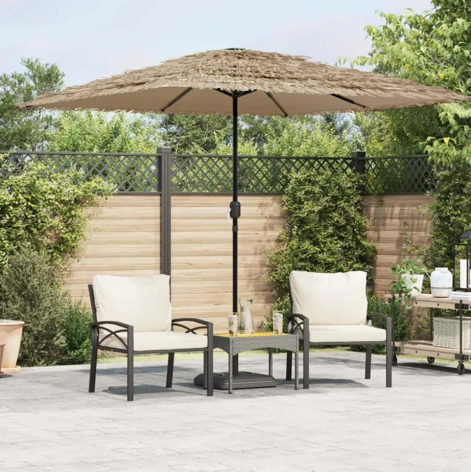 MAISON EXCLUSIVE - Parasol de jardin avec mât en acier marron 248x248x248 cm