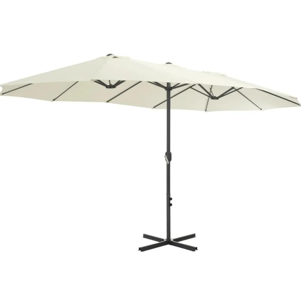 MAISON EXCLUSIVE - Parasol d'extérieur et poteau en aluminium 460x270 cm sable