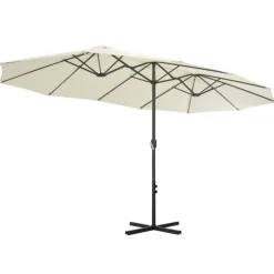 MAISON EXCLUSIVE - Parasol d'extérieur et poteau en aluminium 460x270 cm sable