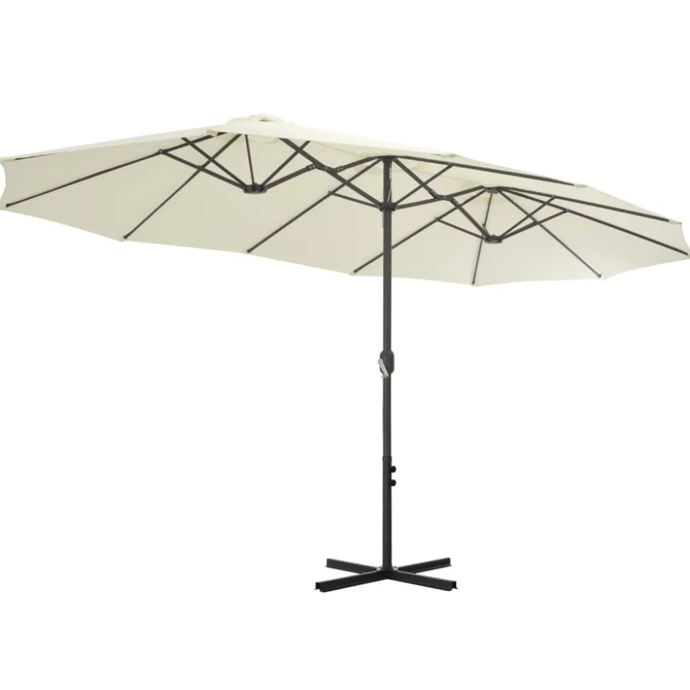 MAISON EXCLUSIVE - Parasol d'extérieur et poteau en aluminium 460x270 cm sable