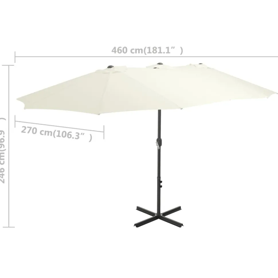 MAISON EXCLUSIVE - Parasol d'extérieur et poteau en aluminium 460x270 cm sable