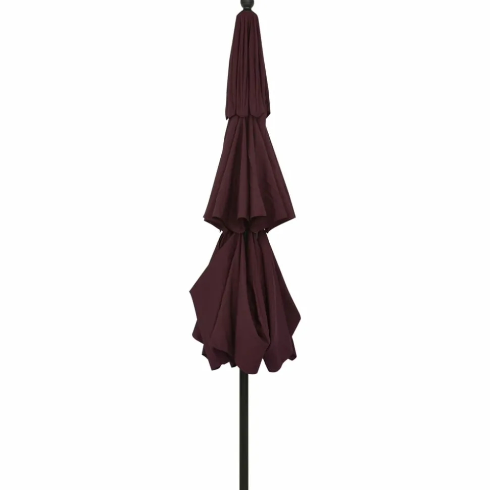 MAISON EXCLUSIVE - Parasol de jardin à 3 niveaux mât en aluminium rouge bordeaux