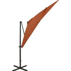 MAISON EXCLUSIVE - Parasol de jardin en porte-à-faux avec mât et lumières led