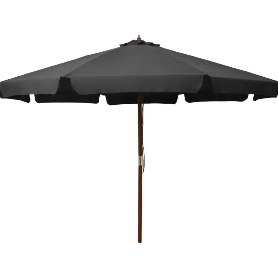 MAISON EXCLUSIVE - Parasol d'extérieur avec mât en bois 330 cm anthracite
