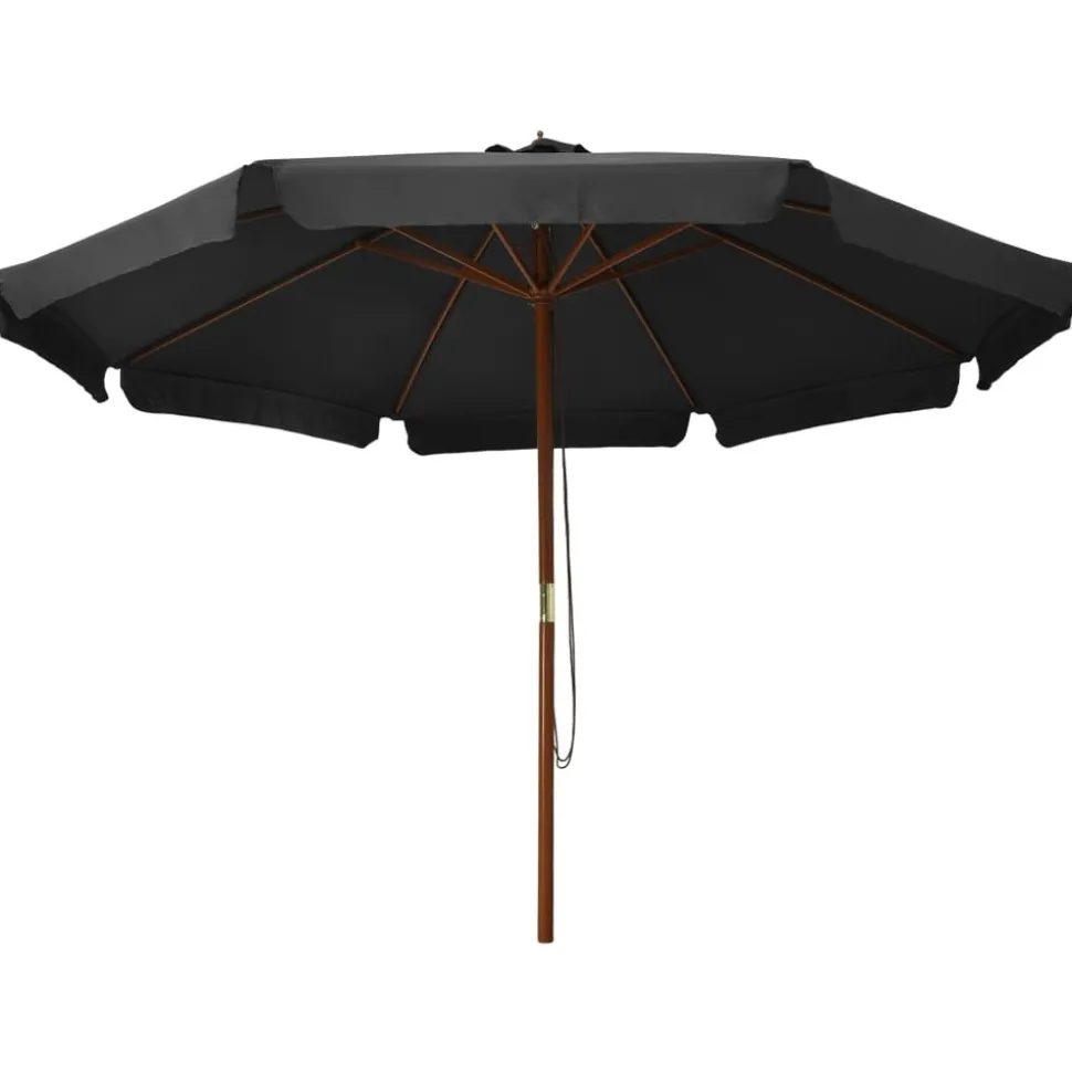 MAISON EXCLUSIVE - Parasol d'extérieur avec mât en bois 330 cm anthracite