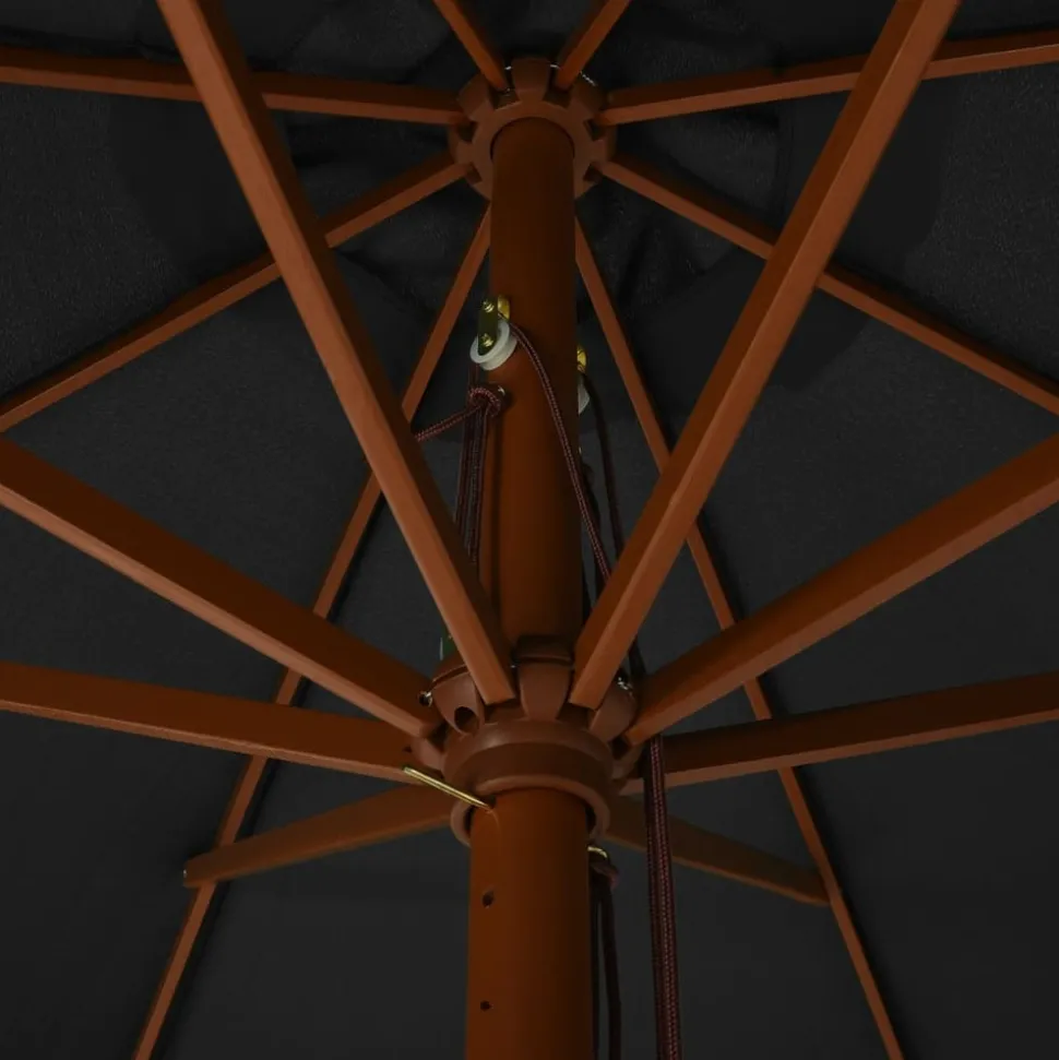 MAISON EXCLUSIVE - Parasol d'extérieur avec mât en bois 330 cm anthracite