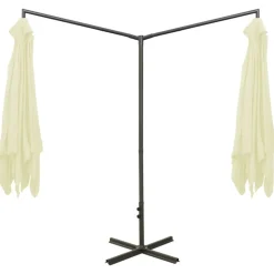 MAISON EXCLUSIVE - Parasol de jardin double avec mât en acier sable 600x300 cm