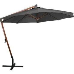 MAISON EXCLUSIVE - Parasol de jardin suspendu avec mât anthracite bois de sapin