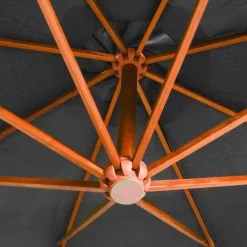 MAISON EXCLUSIVE - Parasol de jardin suspendu avec mât anthracite bois de sapin