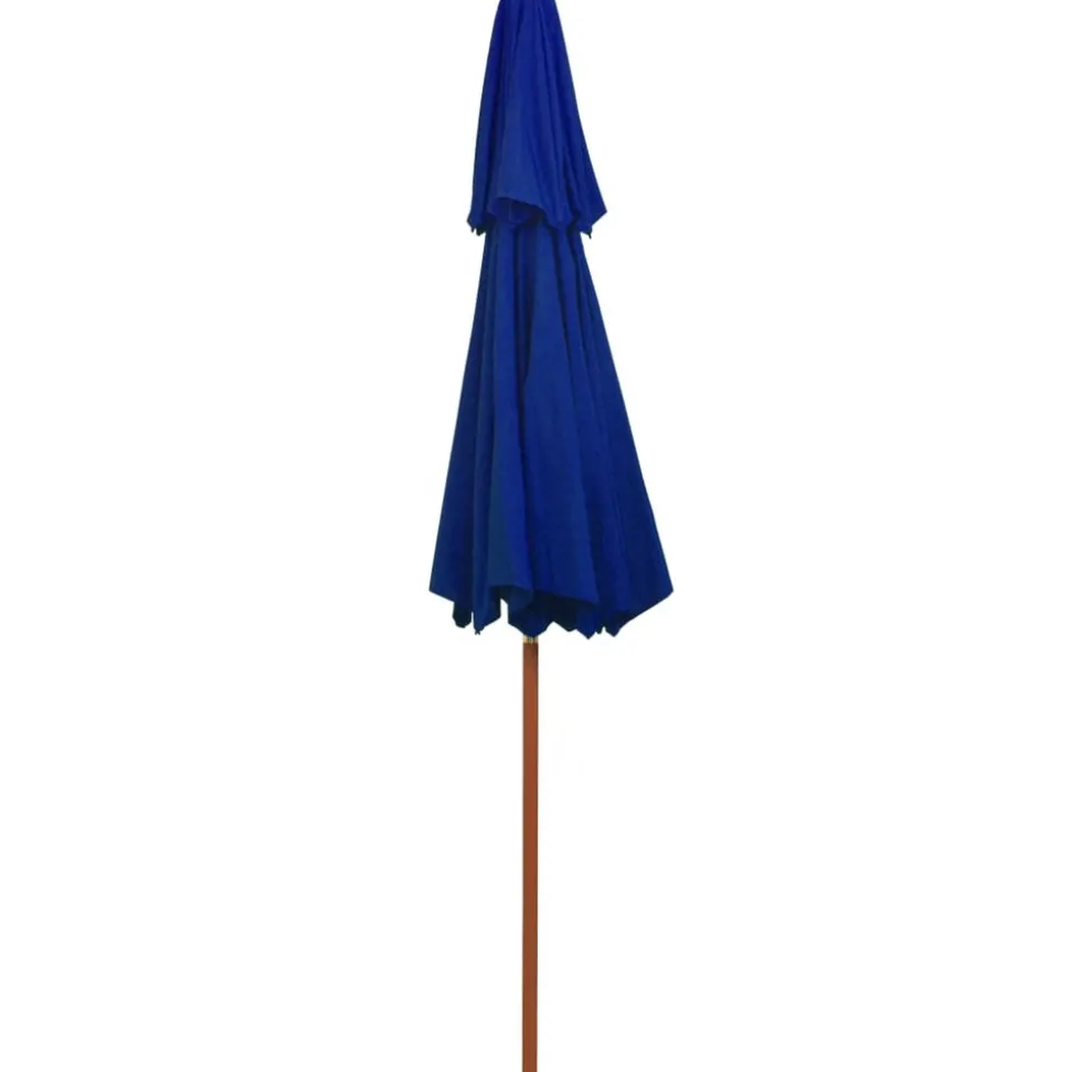 MAISON EXCLUSIVE - Parasol à deux étages avec mât en bois bleu 270 cm