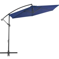 MAISON EXCLUSIVE - Parasol de jardin en porte-à-faux avec mât en aluminium bleu