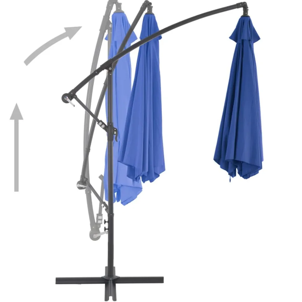 MAISON EXCLUSIVE - Parasol de jardin en porte-à-faux avec mât en aluminium bleu