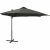 MAISON EXCLUSIVE - Parasol de jardin en porte-à-faux avec mât et lumières led