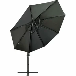 MAISON EXCLUSIVE - Parasol de jardin en porte-à-faux avec mât et lumières led
