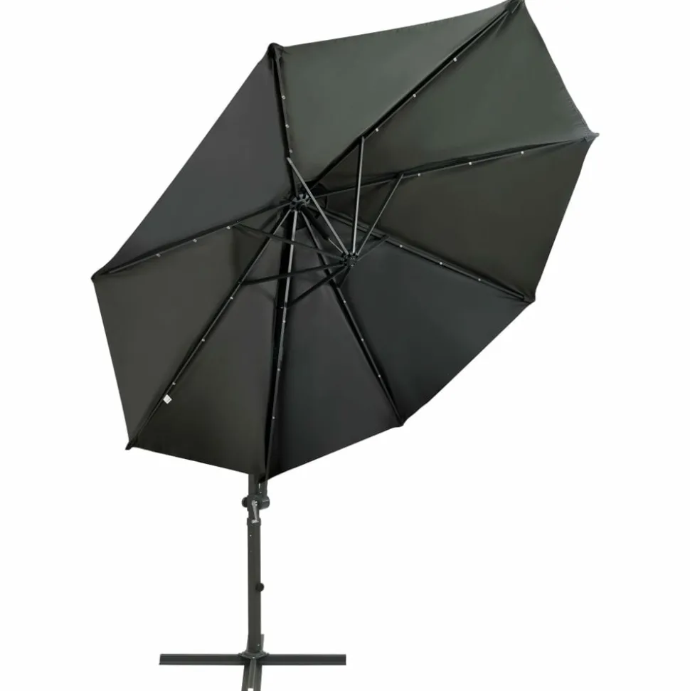 MAISON EXCLUSIVE - Parasol de jardin en porte-à-faux avec mât et lumières led