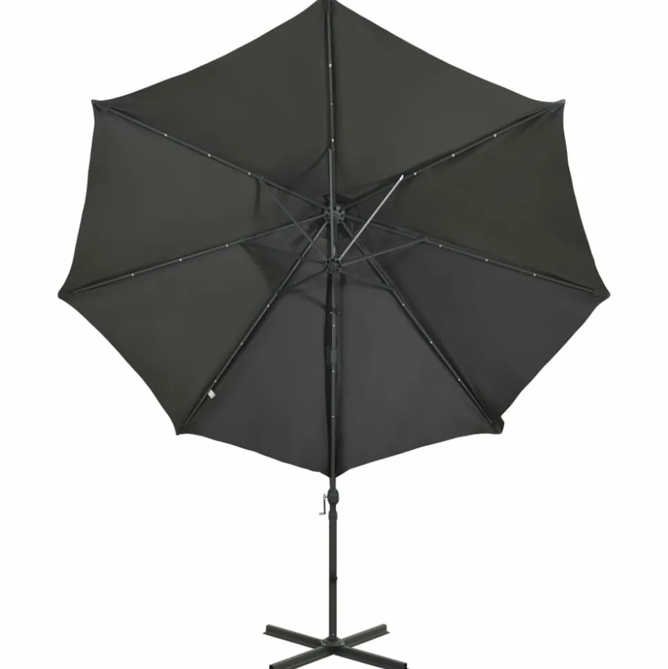 MAISON EXCLUSIVE - Parasol de jardin en porte-à-faux avec mât et lumières led