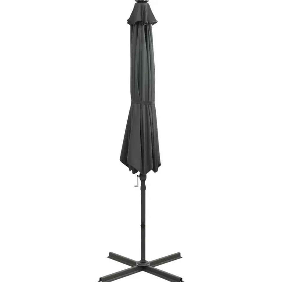 MAISON EXCLUSIVE - Parasol de jardin en porte-à-faux avec mât et lumières led