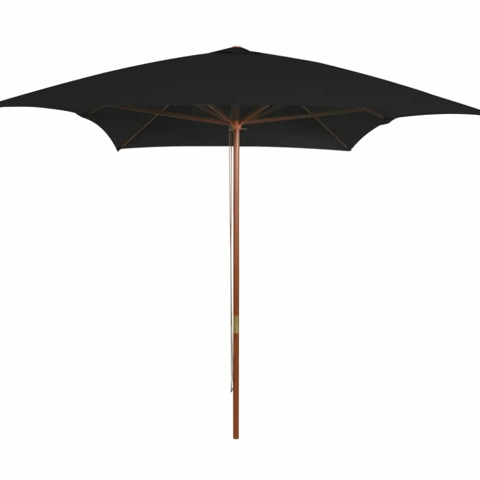 MAISON EXCLUSIVE - Parasol de jardin avec mât en bois noir 200x300 cm