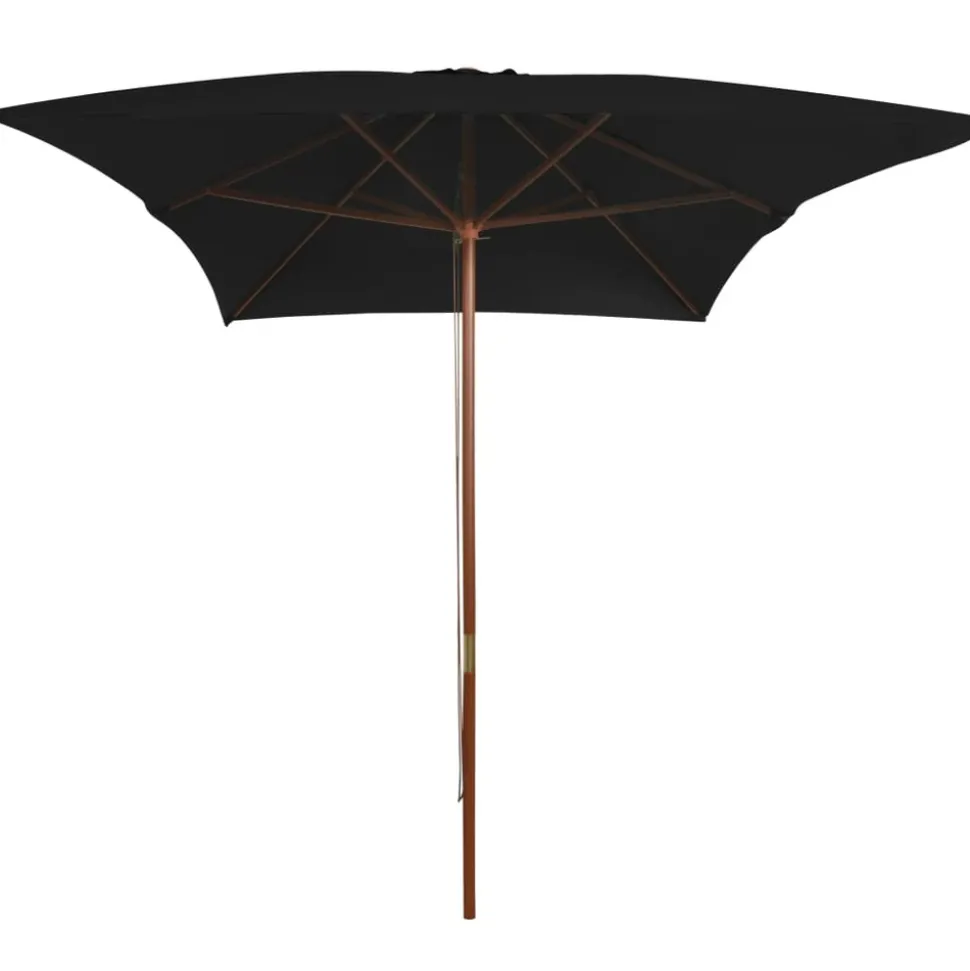 MAISON EXCLUSIVE - Parasol de jardin avec mât en bois noir 200x300 cm