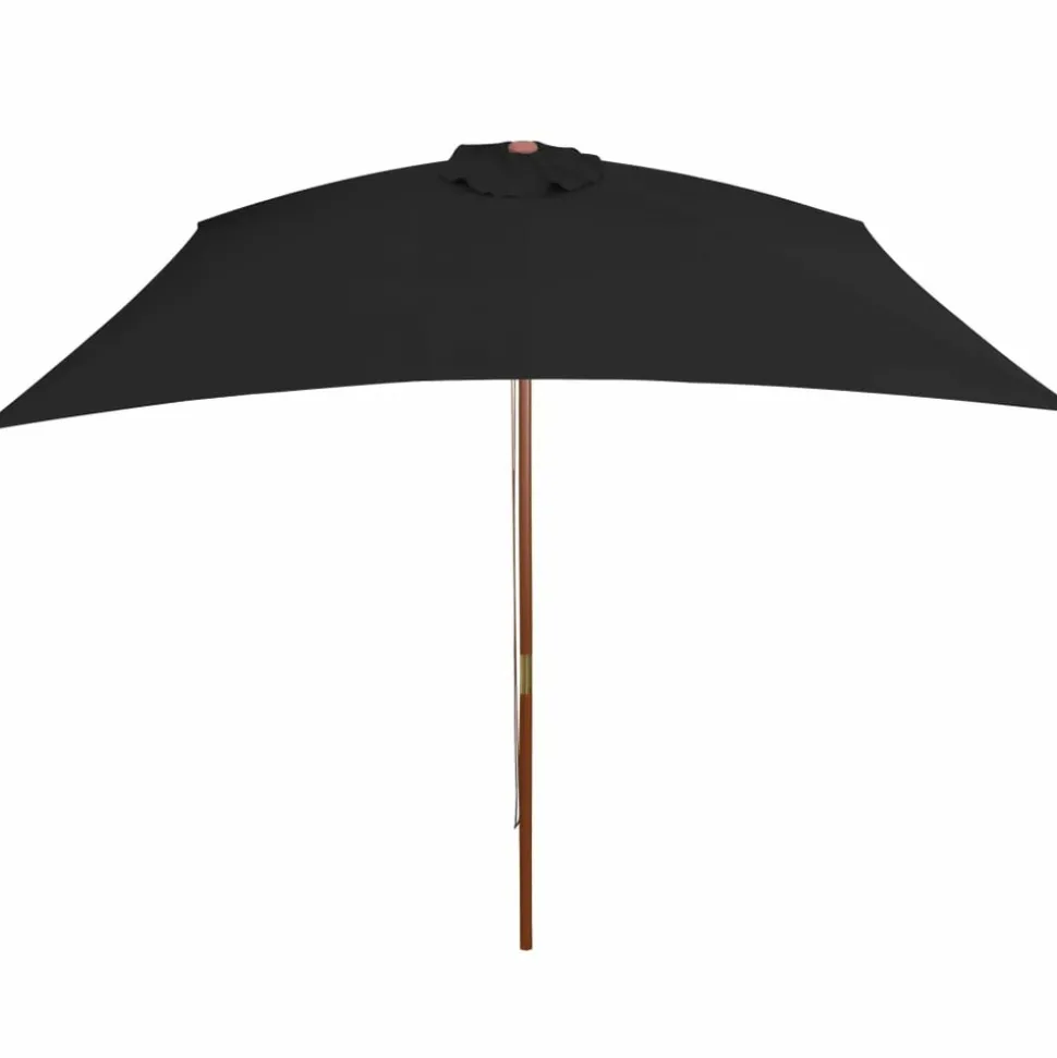 MAISON EXCLUSIVE - Parasol de jardin avec mât en bois noir 200x300 cm