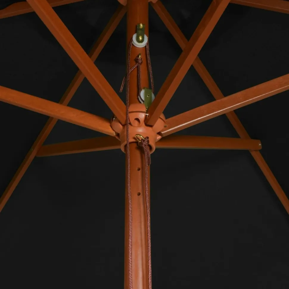 MAISON EXCLUSIVE - Parasol de jardin avec mât en bois noir 200x300 cm