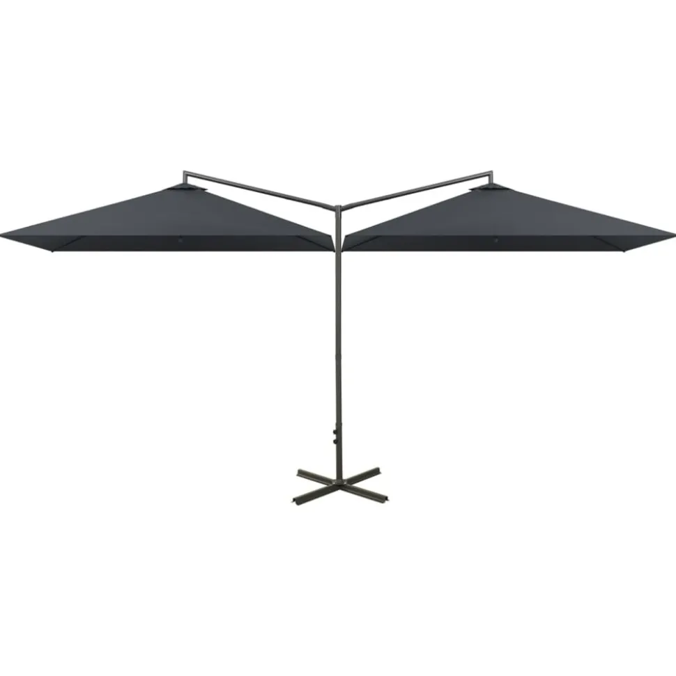 MAISON EXCLUSIVE - Parasol de jardin double avec mât en acier anthracite 600x300cm